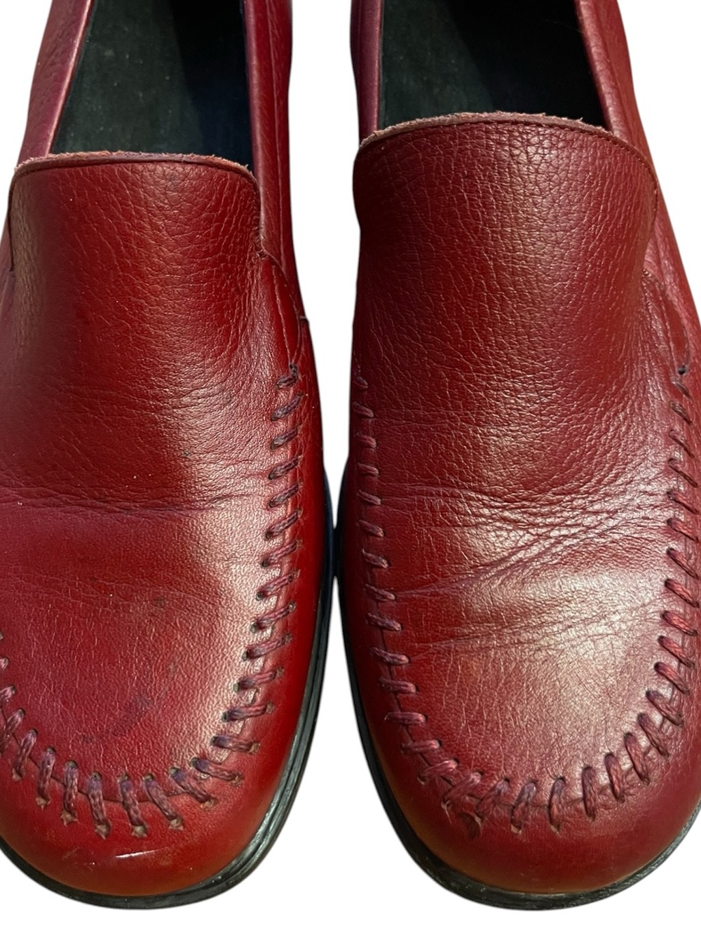 Rockport Red Leather Loafers Womens 10M Slip On Comfort Shoes Classic Casual - Picture 8 of 10